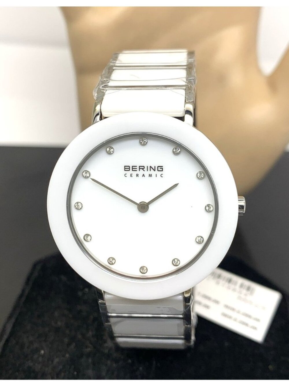 Bering Women's Watch 11435-754 Quartz White Dial Ceramic Silver Steel Band 34mm